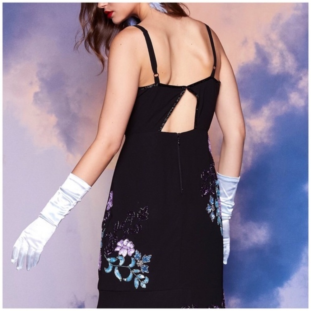 Nasty Gal Black Studio Paris Floral Dress Sz 4 NWT - Picture 4 of 5